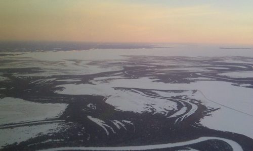 oil sands with snow